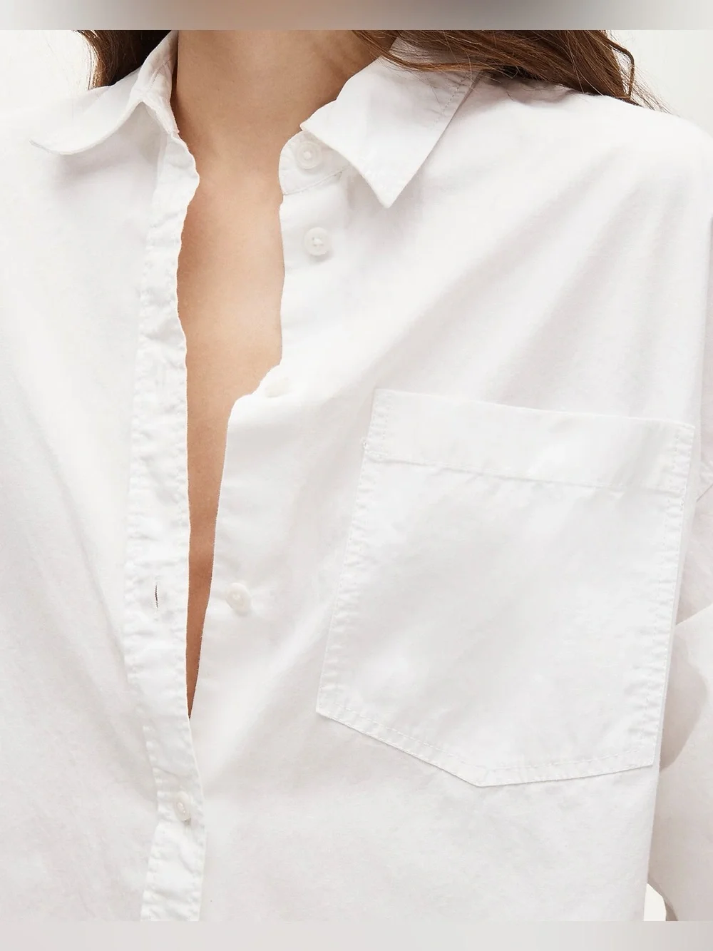 J.Crew Petite Étienne oversized shirt in lightweight Oxford in white